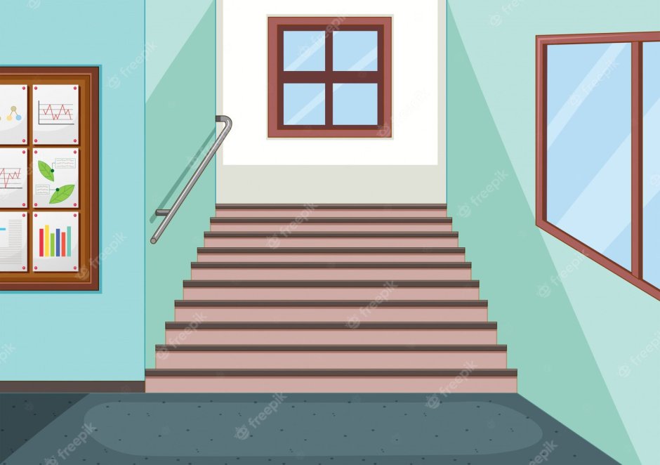 Лестница в подъезде мультяшная
