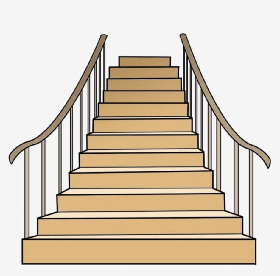 Лестница на белом фоне