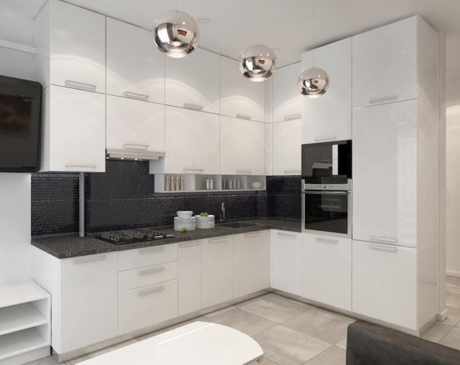 Серый кухонный гарнитур