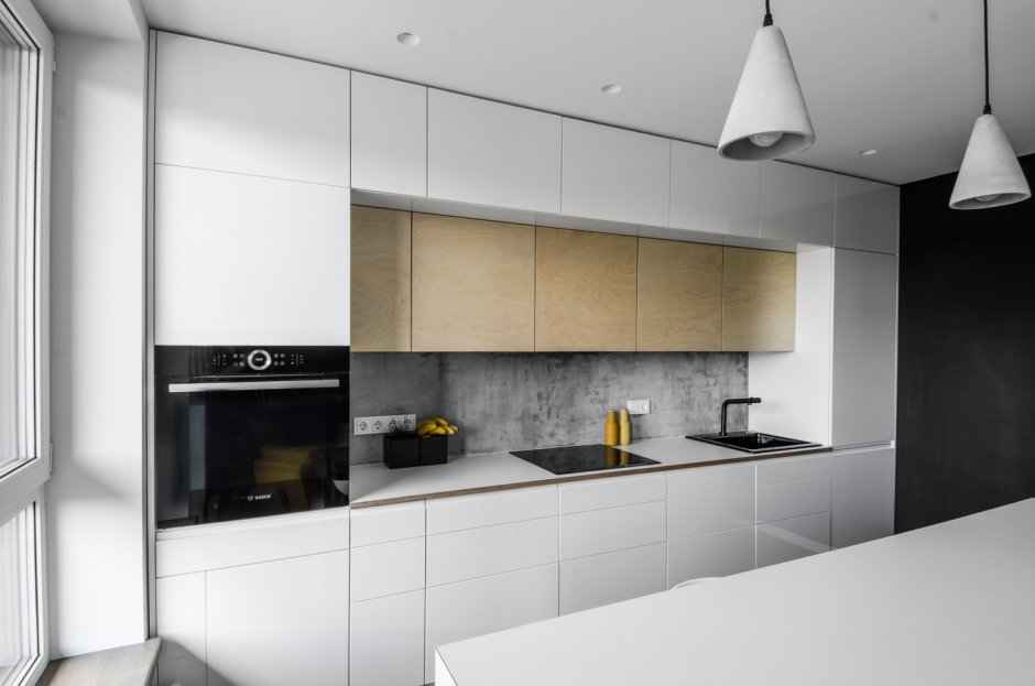 Белая глянцевая кухня