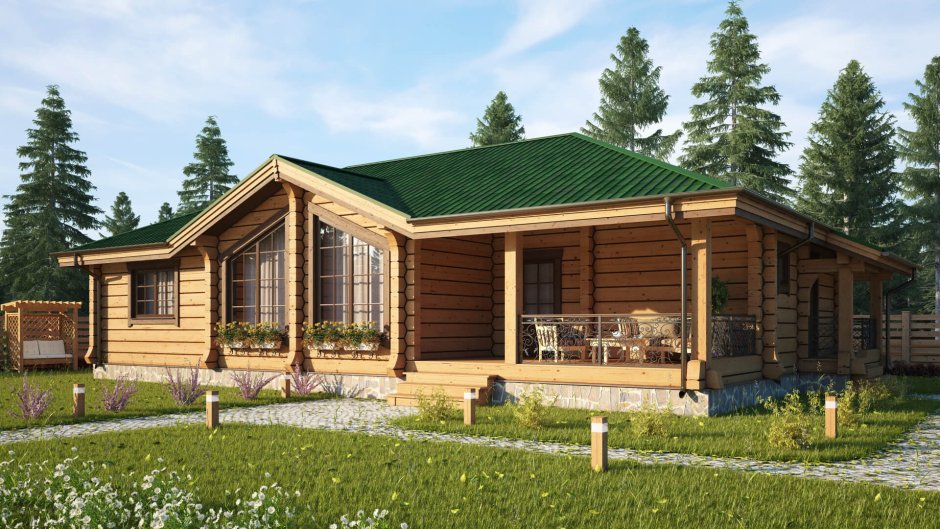 Одноэтажная баня 100м2