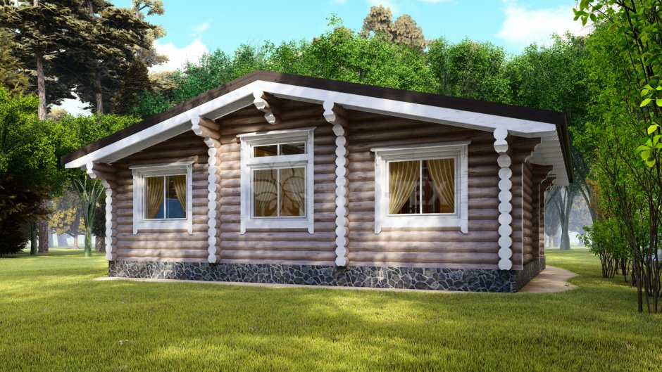 Проект Скандинавия из оцилиндрованного бревна