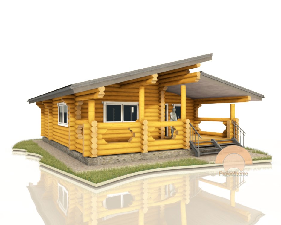 Проекты одноэтажных домов из оцилиндрованного бревна