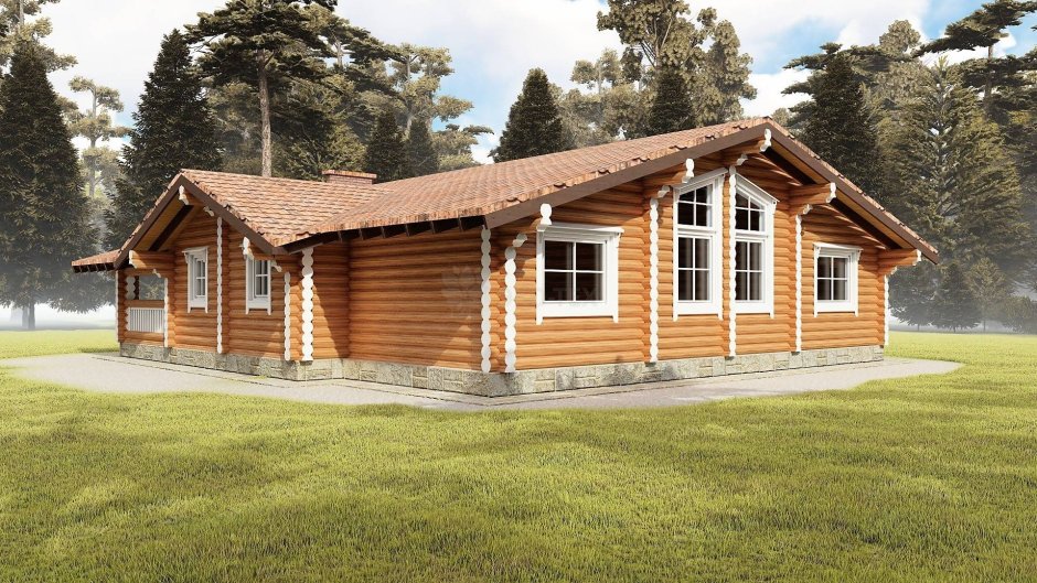 Проект Скандинавия из оцилиндрованного бревна