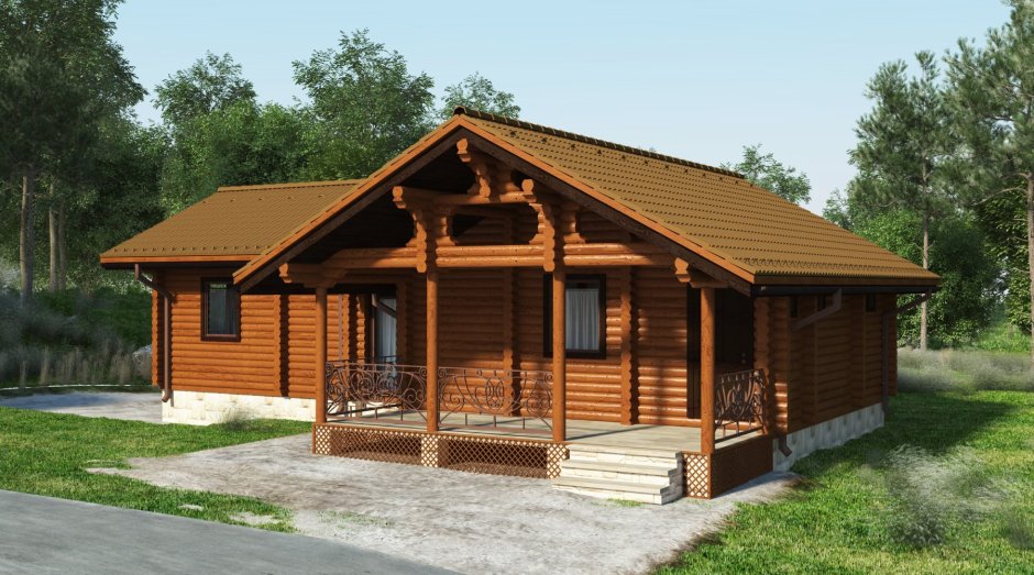 Дом сруб одноэтажный 80 кв м