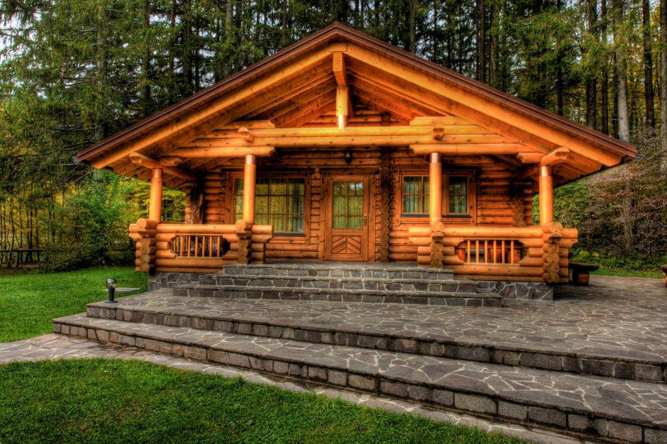 Одноэтажный деревянный дом