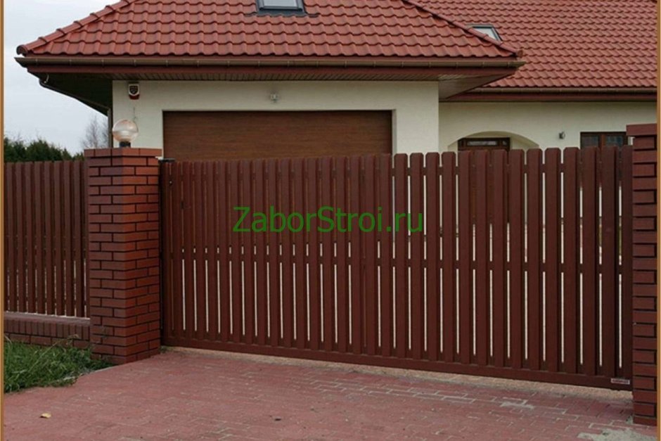 Калитка Дорхан с евроштакетником