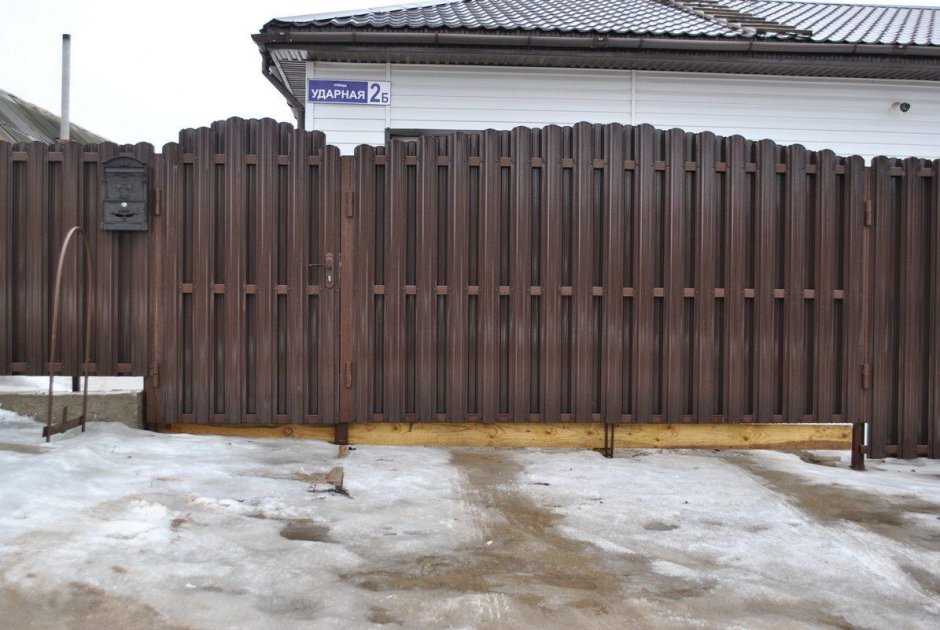 Евроштакетник ворота с калиткой