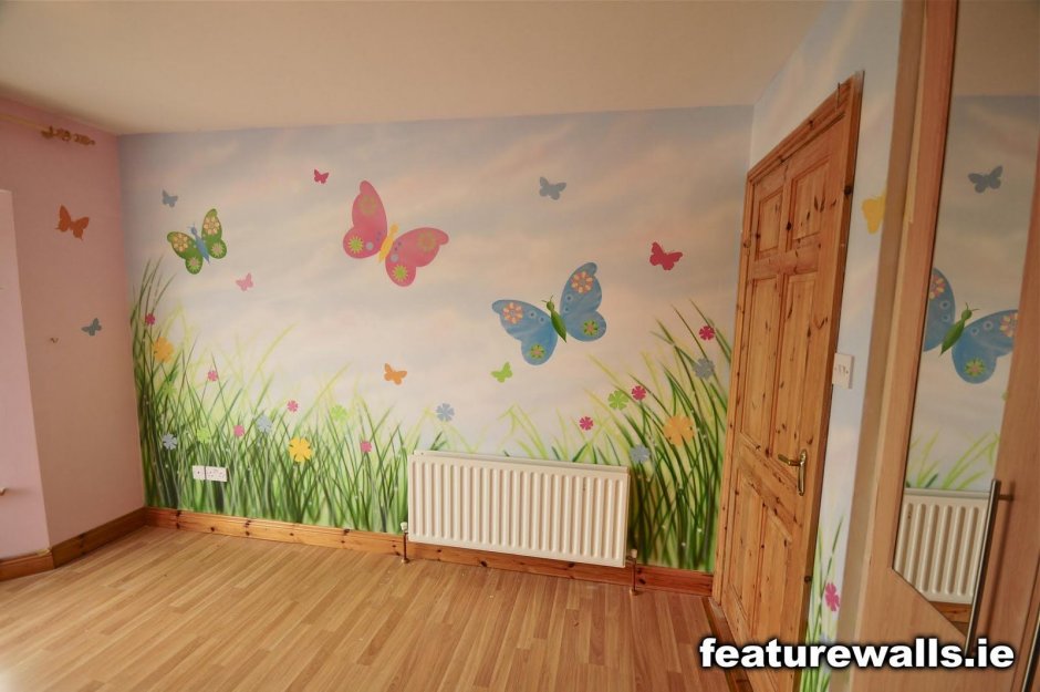 Роспись стен в детском саду спальня