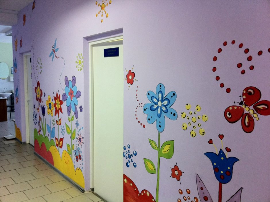 Украсить стену в детском саду