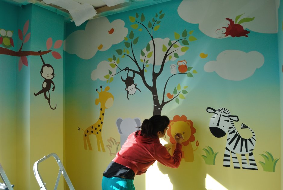 Роспись стен для детсада