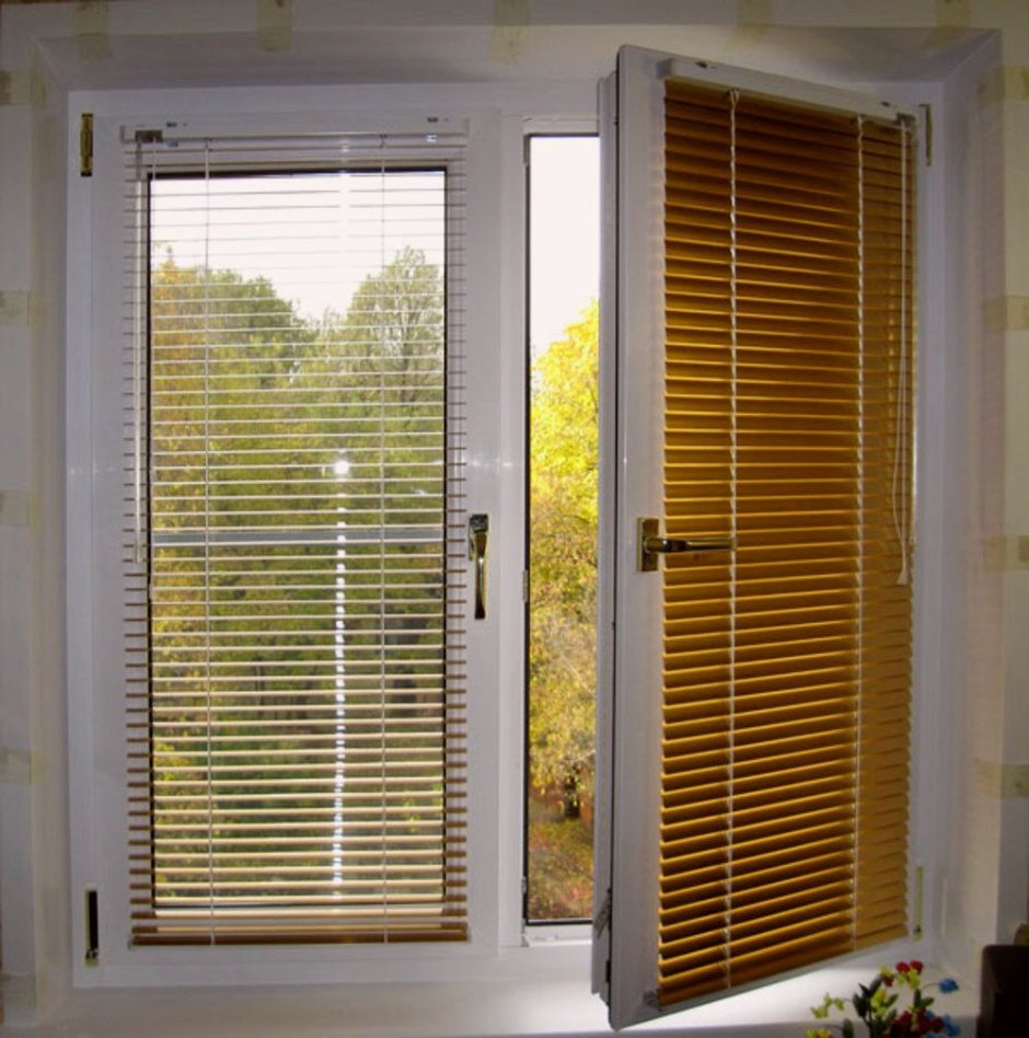 Деревянные жалюзи на створку