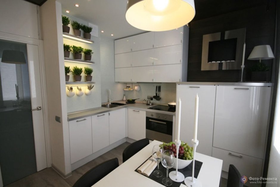 Кухня 8 кв метров белая кухня