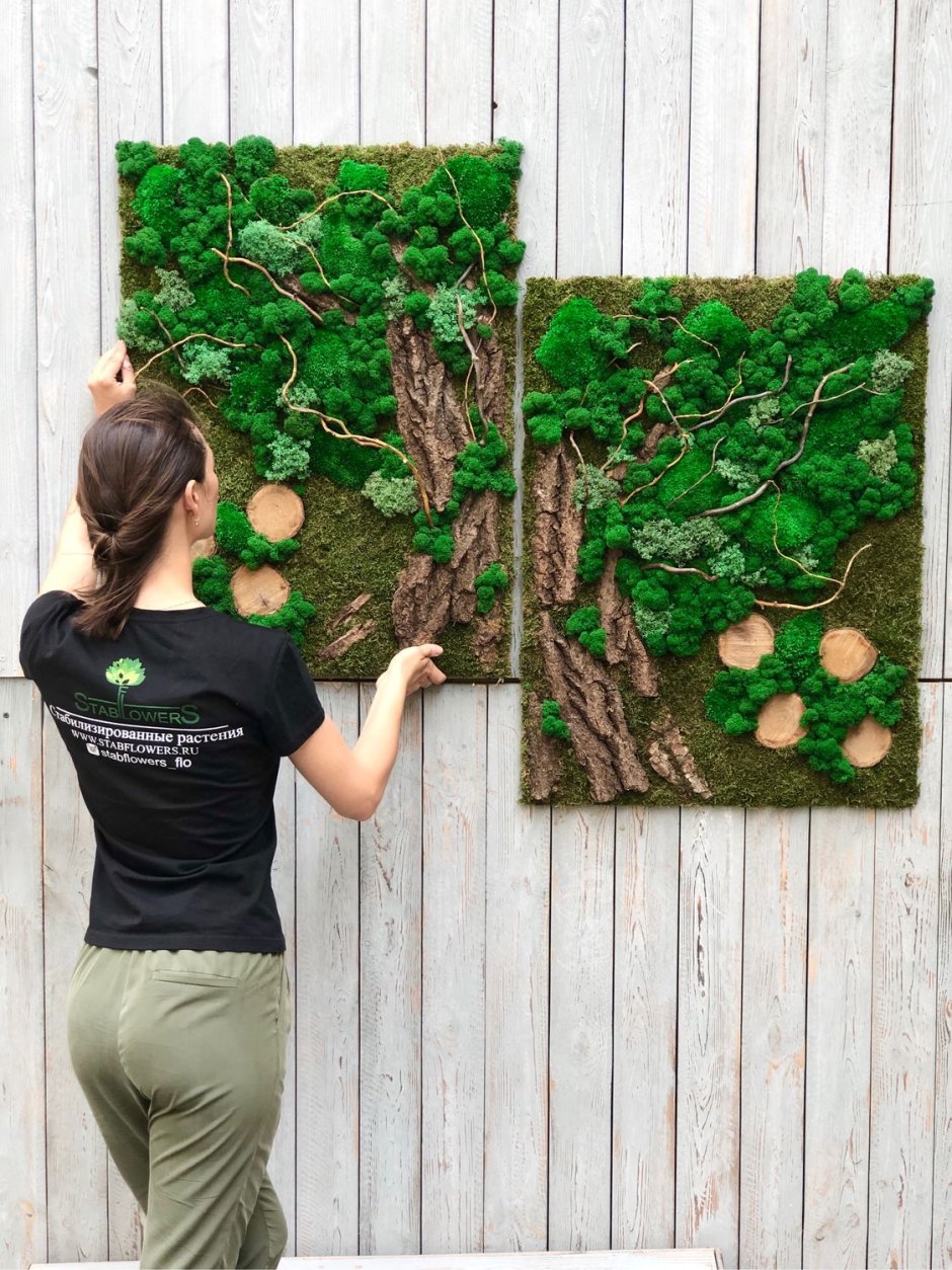 Панно на стену из мха