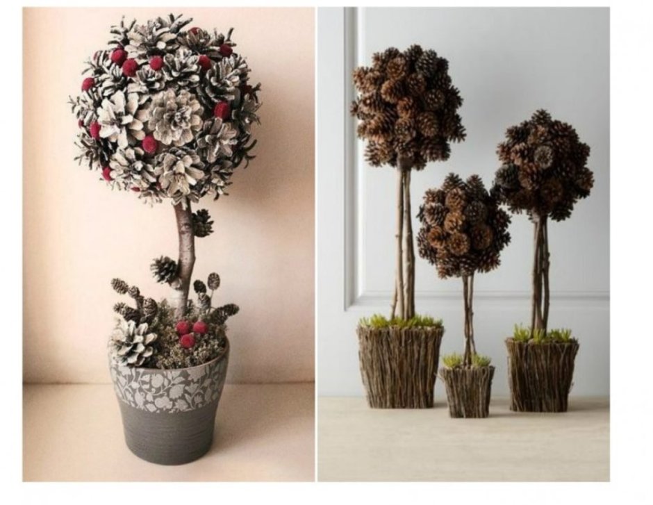 Топиарий из шишек