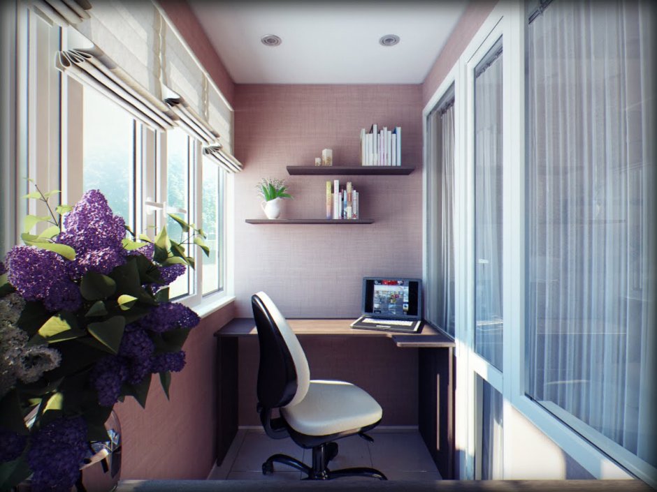 Рабочая зона на балконе