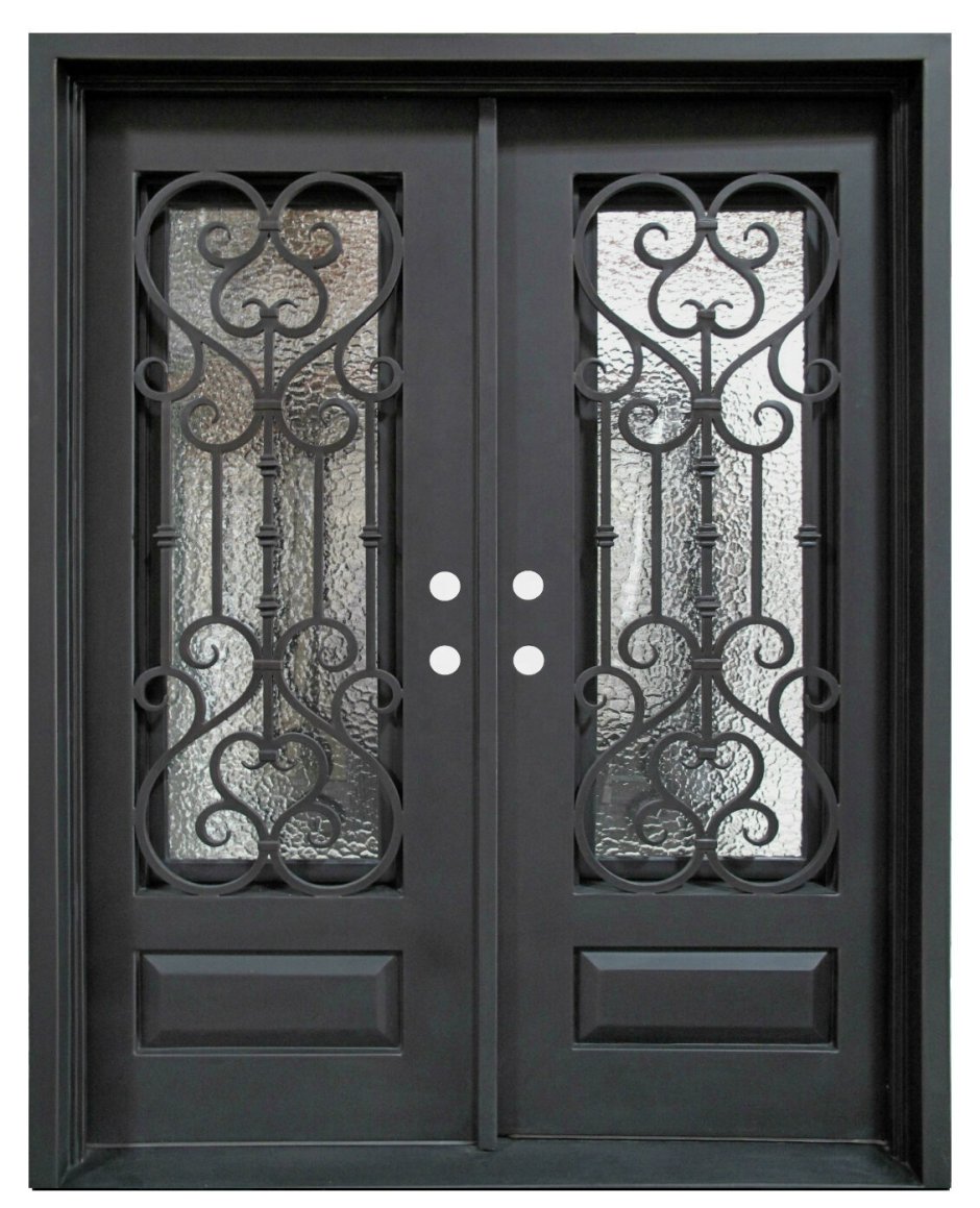 Кованые двери со стеклом