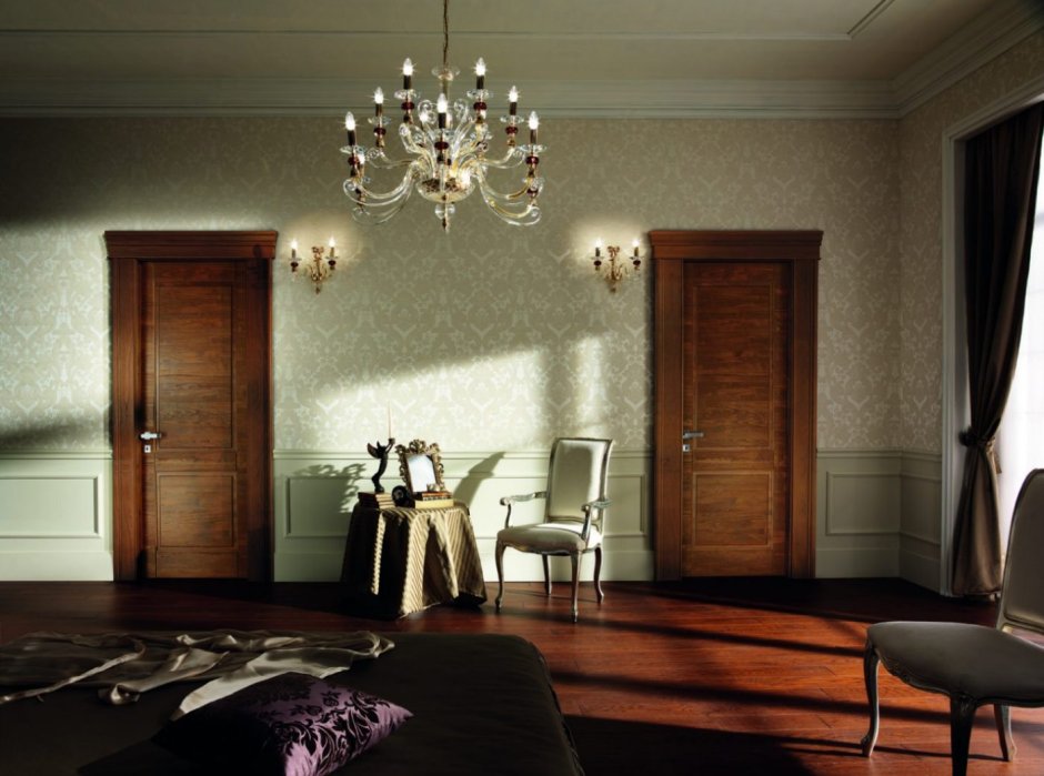 Дубовые двери в интерьере