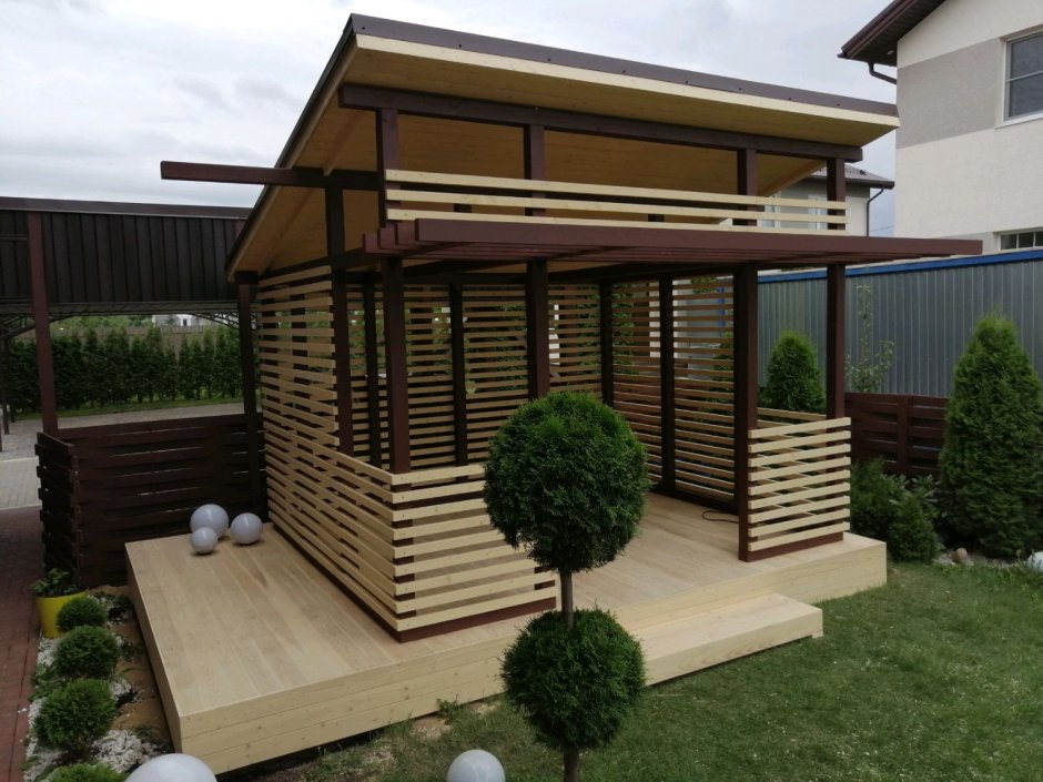 Односкатная беседка 4х5