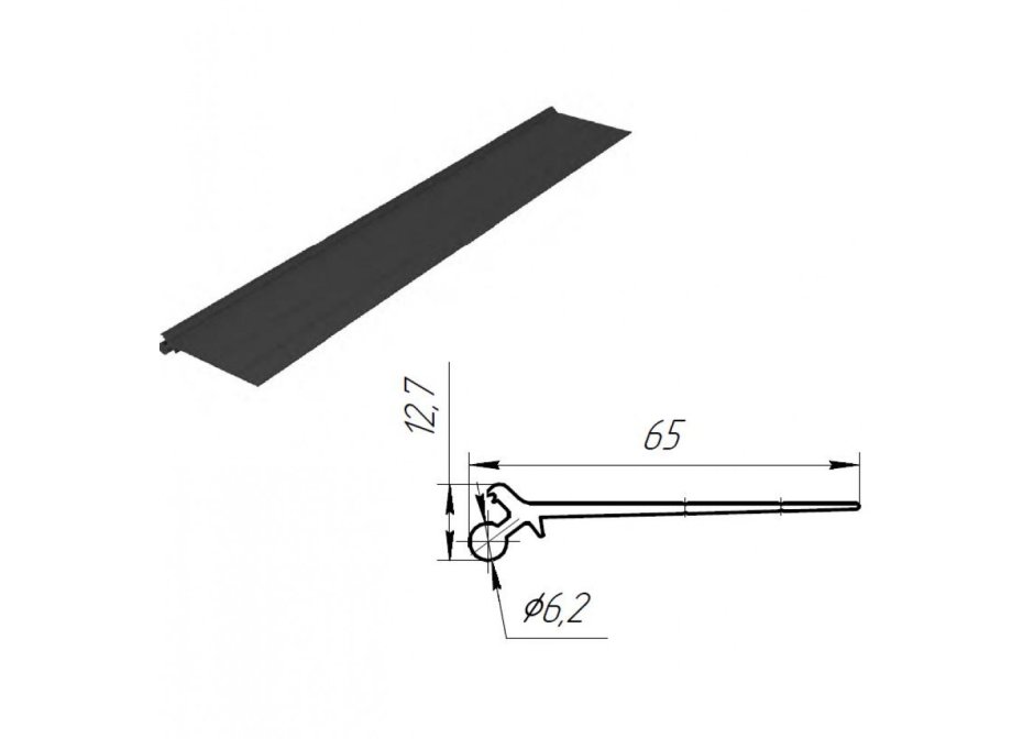 Молдинг резинка для порога be5