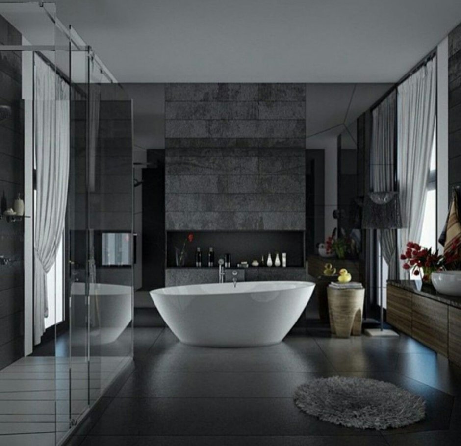 Ванна в стиле тотал Блэк