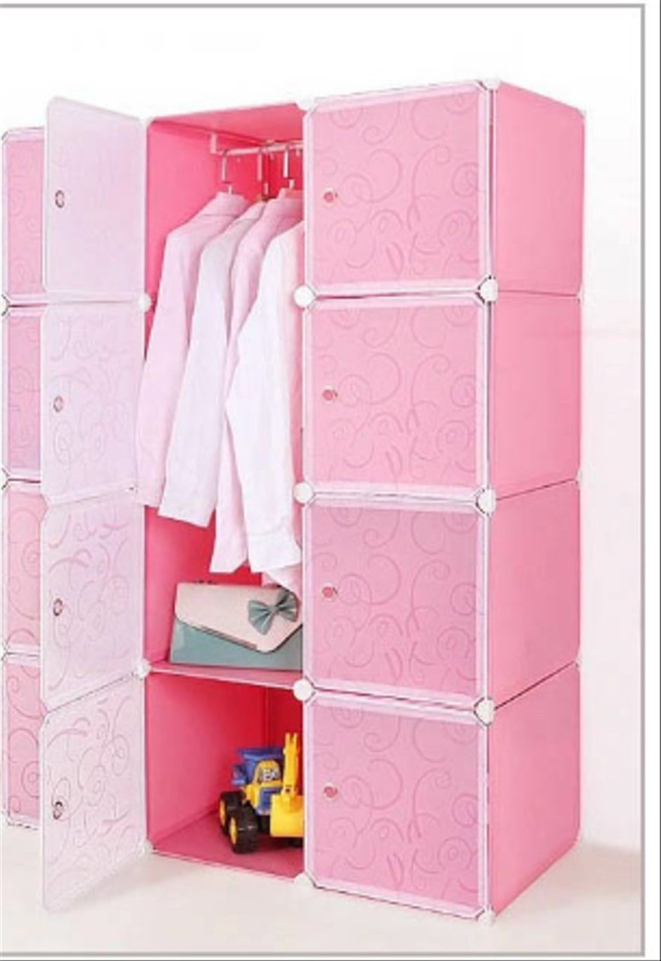 Шкаф складной розовый