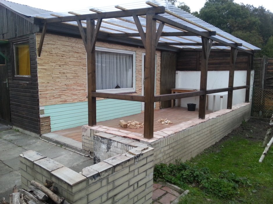 Пристройка веранды из блоков