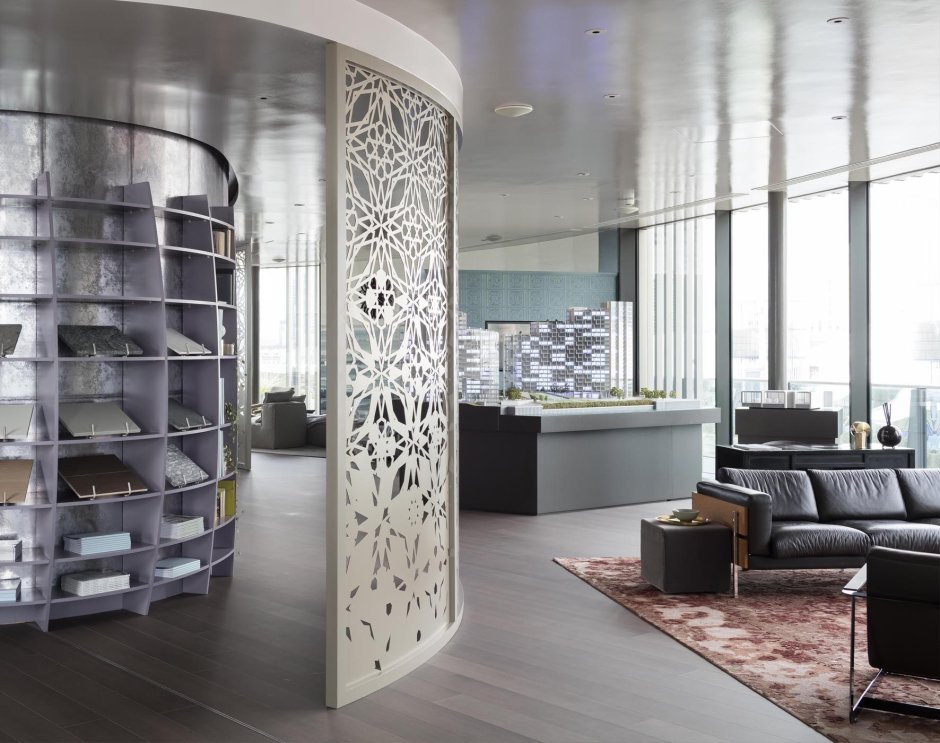 Радиусная перегородка для зонирования