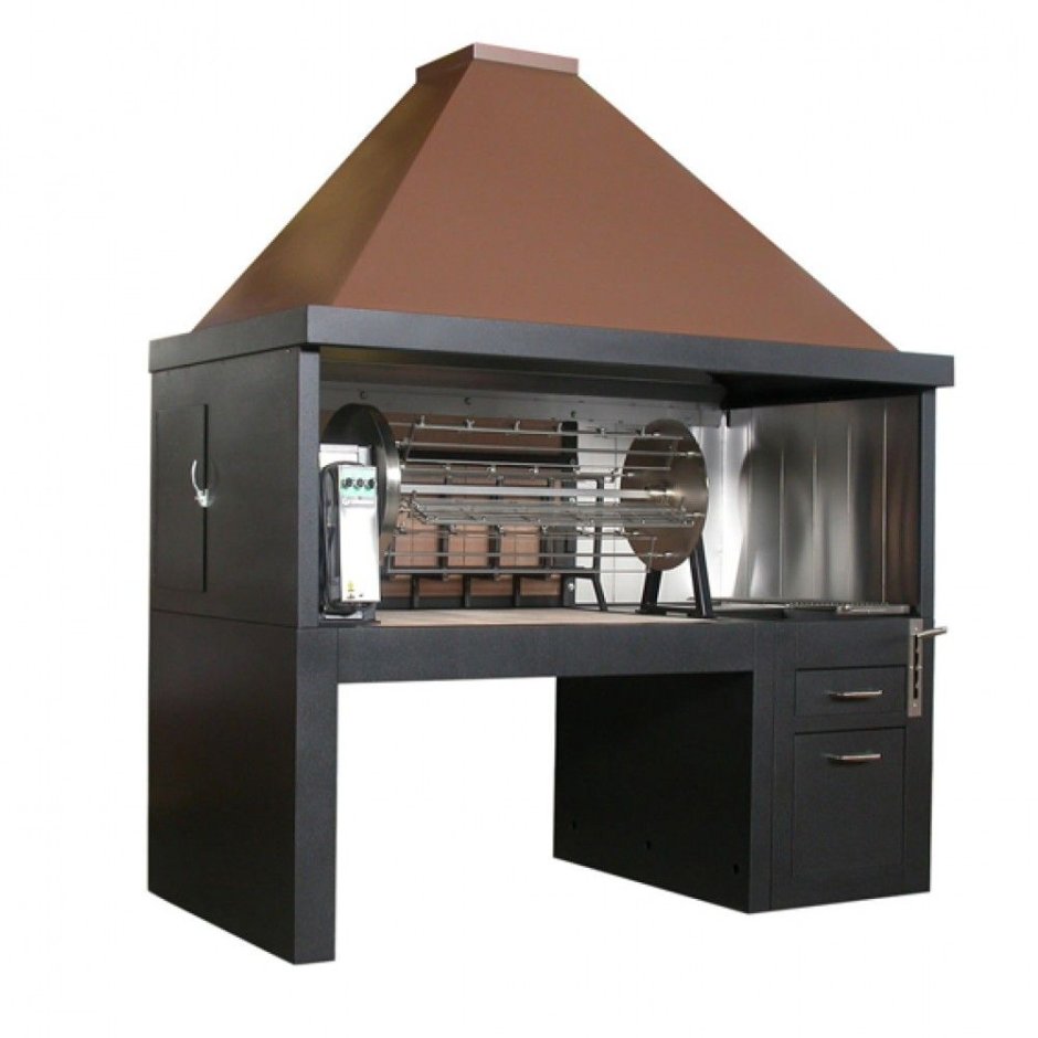 Мангал для ресторана с вытяжкой - МНГ-08