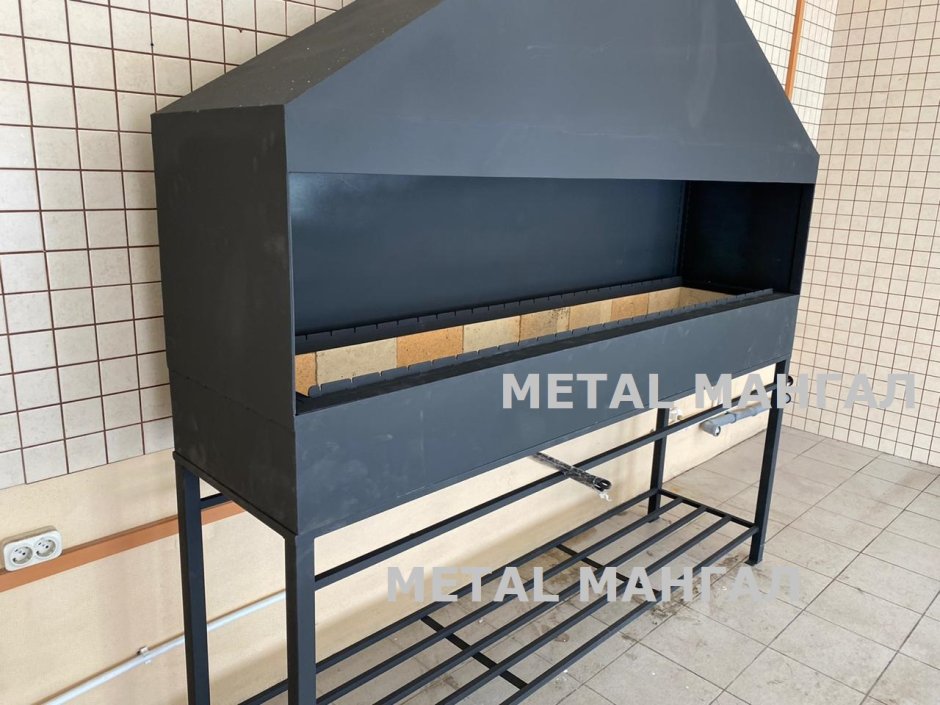 Мангал для ресторана с вытяжкой - МНГ-08