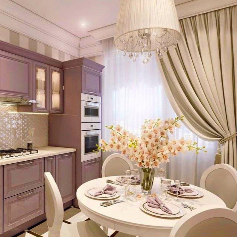 Современная кухня в пастельных тонах