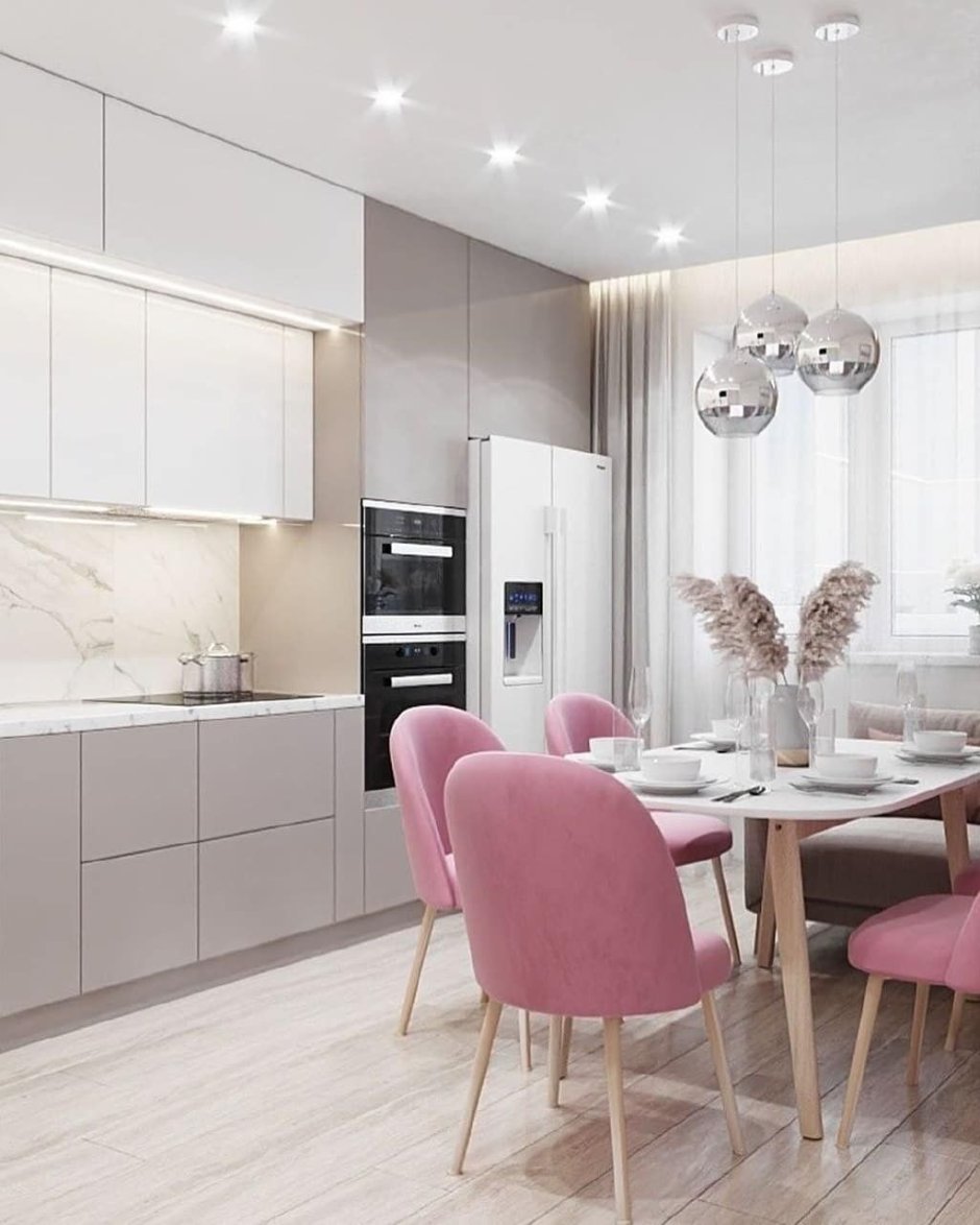 Розовая кухня