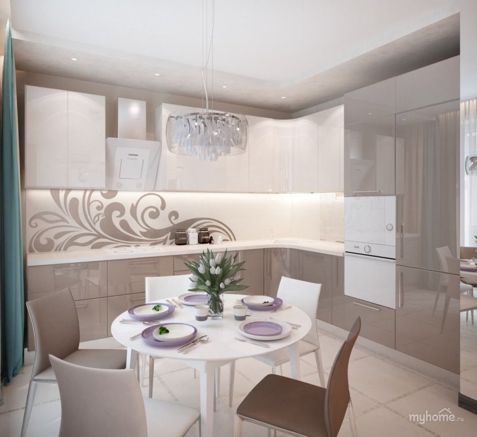 Дизайн кухни в светлых тонах