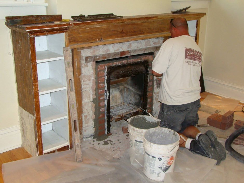 Печь длительного горения обложенная кирпичом