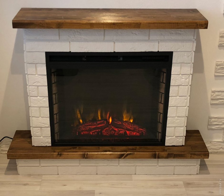 Камины в комнату из кирпича