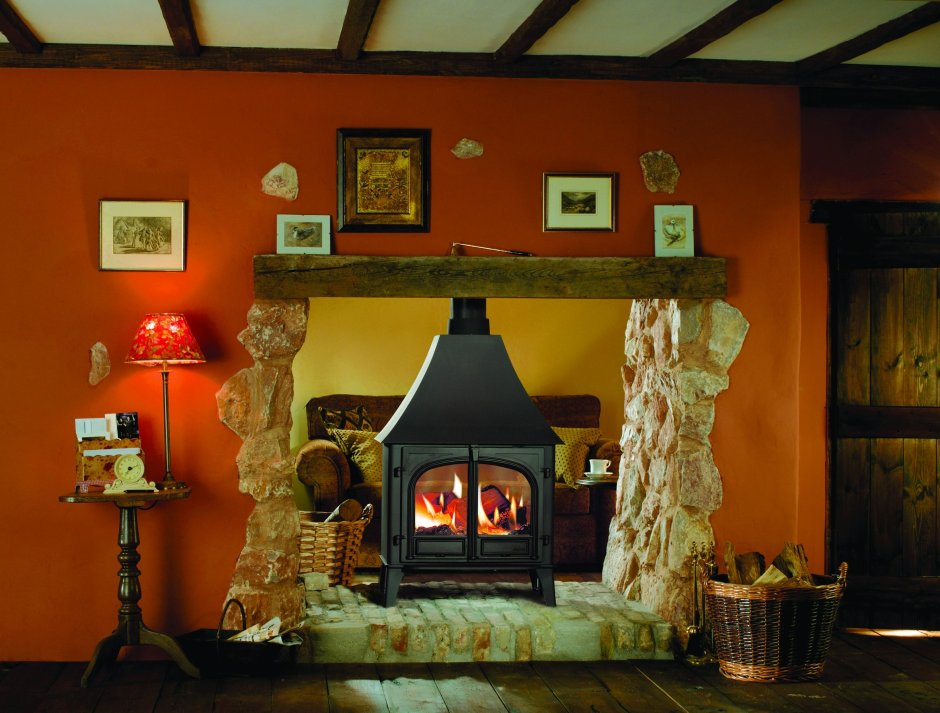 Печь камин шведка из кирпича