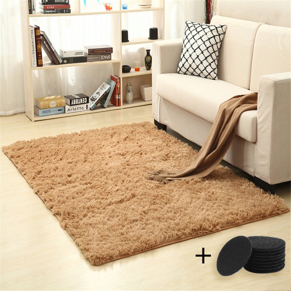 Мягкий ковер розовый