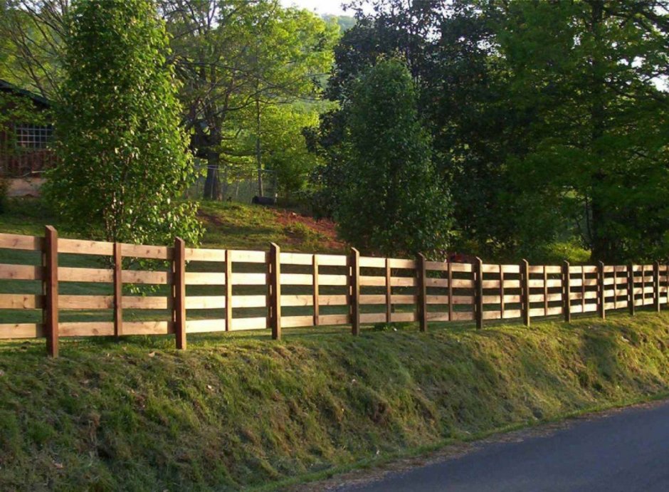 Забор ворота ранчо деревянный