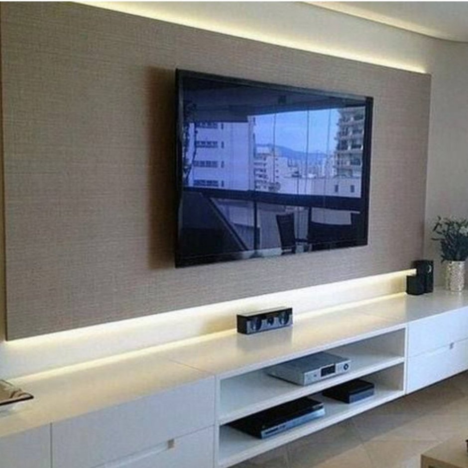 Подсветка стены с телевизором