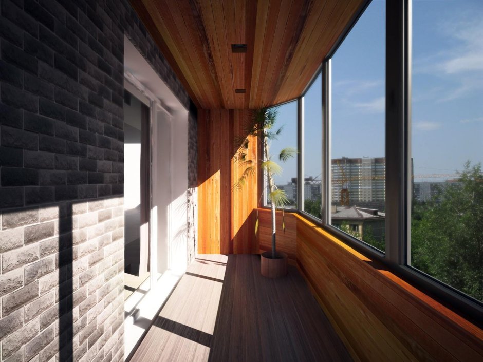 Отделка балкона ламинатом