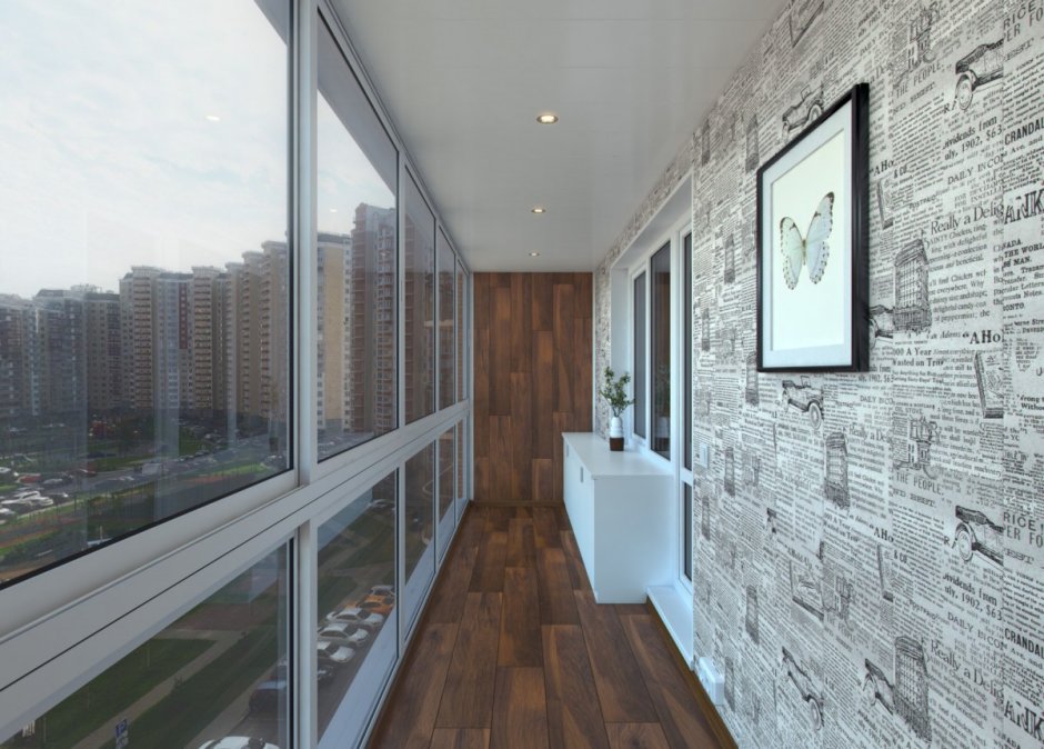 Отделка балкона ламинатом стены