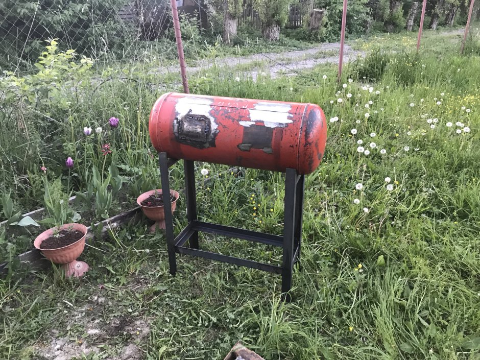 Автомобильный газовый баллон круглый под мангал