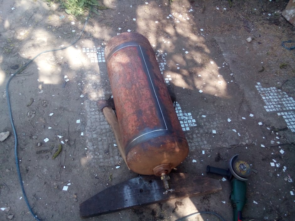 Глушитель из газового баллона на КАМАЗ