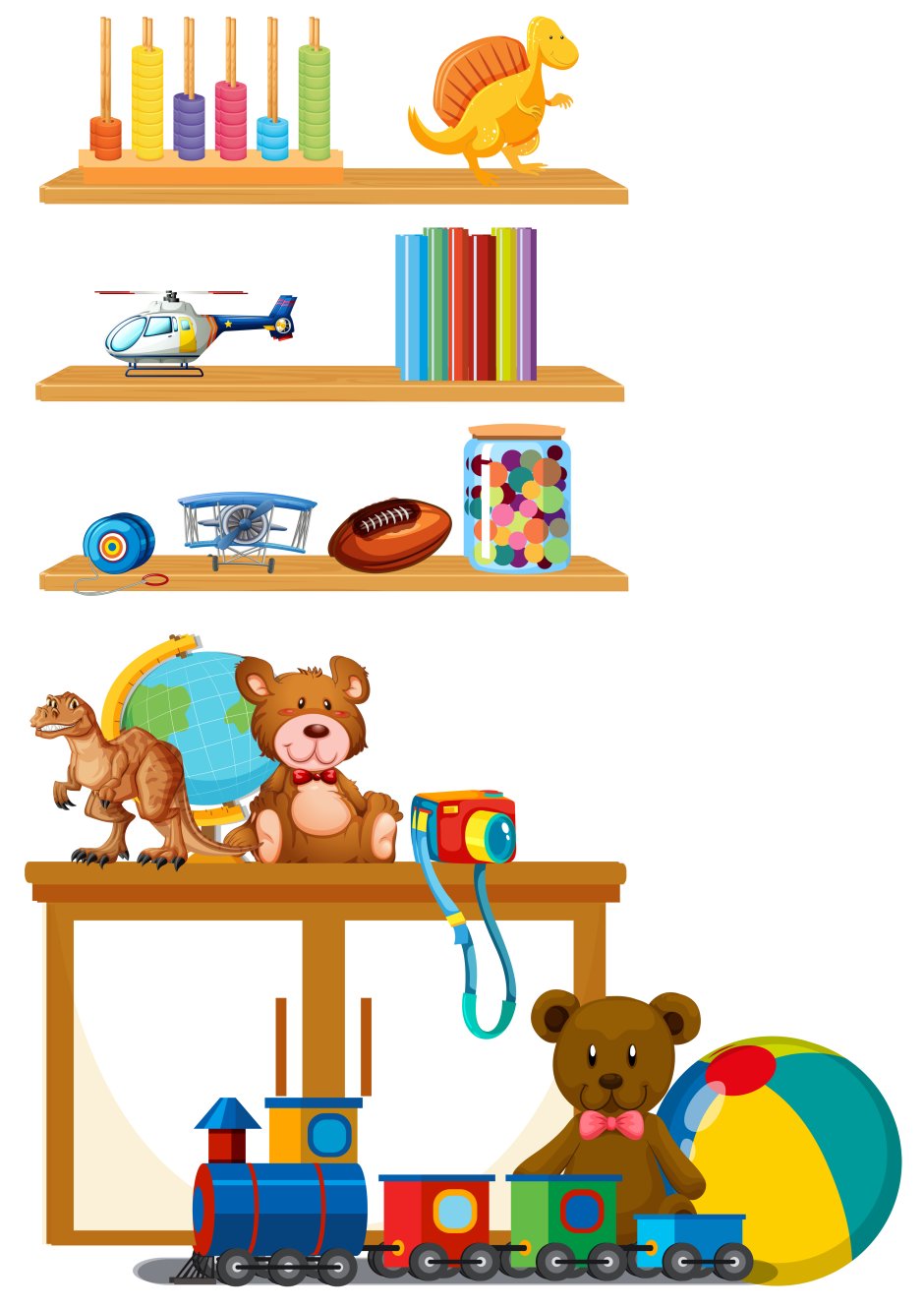 Рисование игрушки на полках