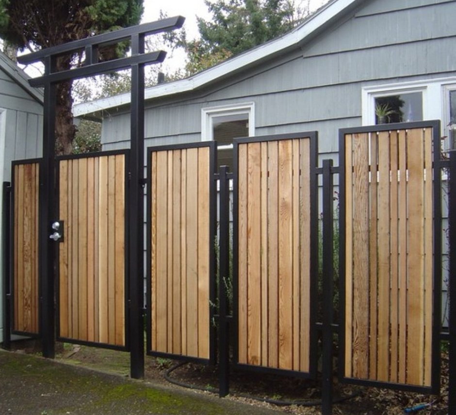 Современные деревянные ворота