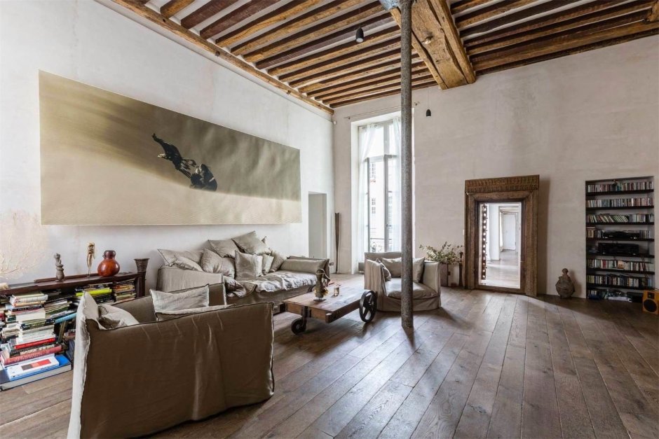 Мансарда лофт балки