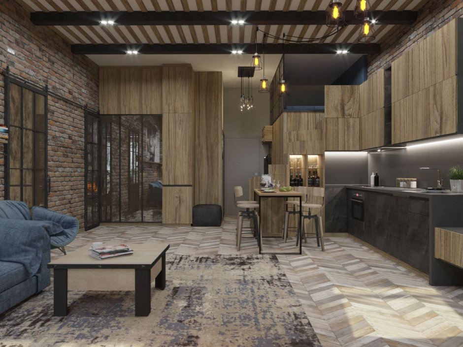 Балки в стиле лофт