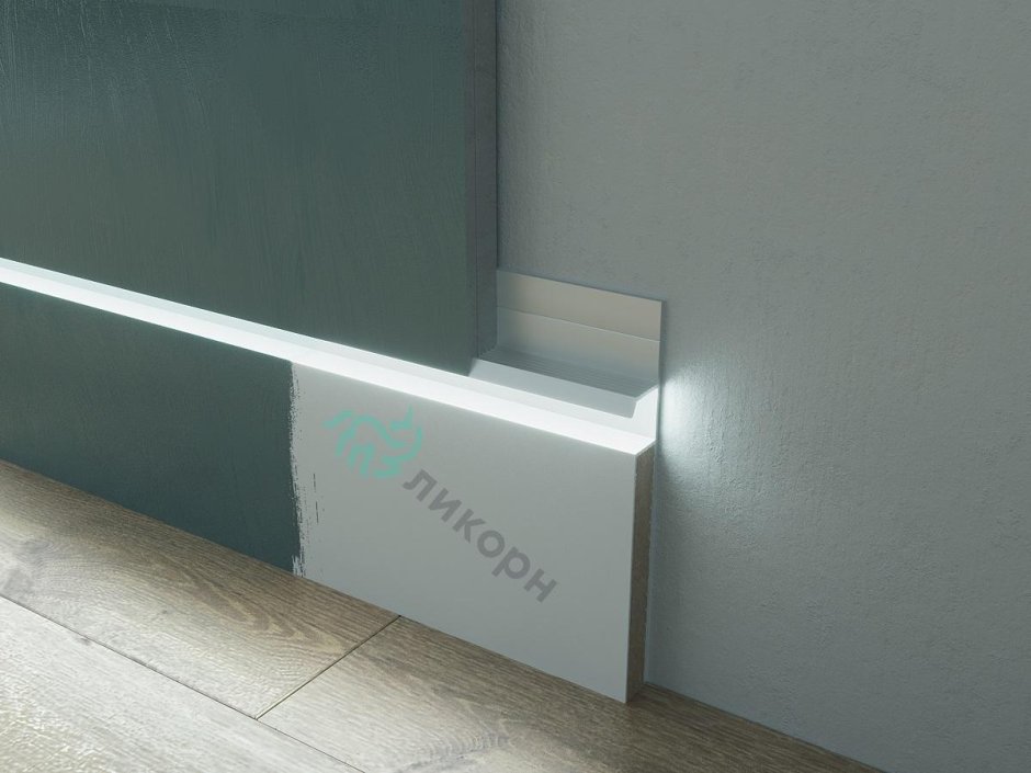 Плинтус алюминиевый l-образный серый агат (2500*11*100 мм)