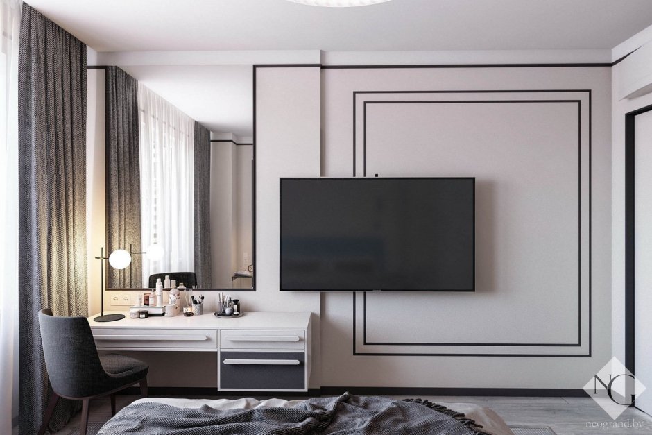 Зона телевизора в спальне