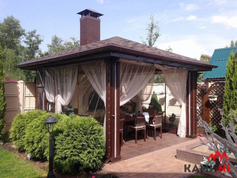 Беседка с камином
